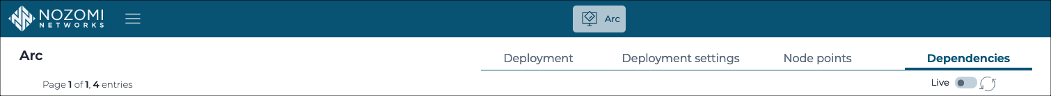 Arc button in Guardian Web UI (not connected to Vantage)