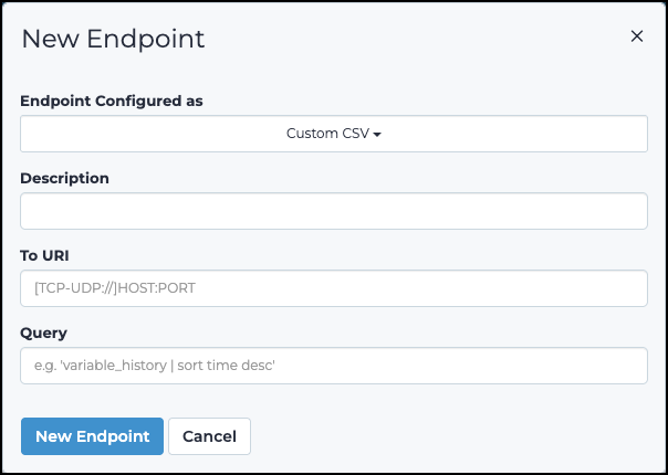 Custom CSV dialog