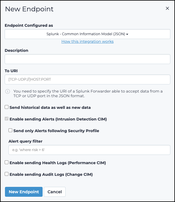 Splunk dialog