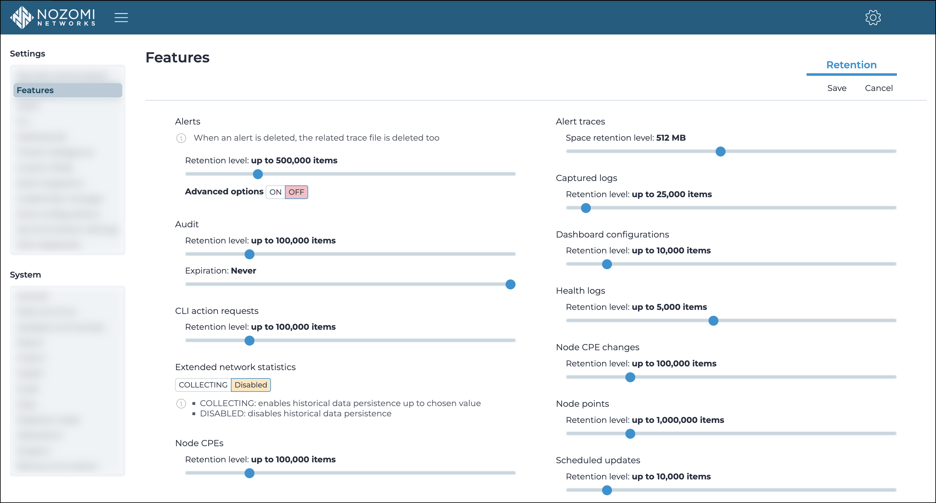 Features page