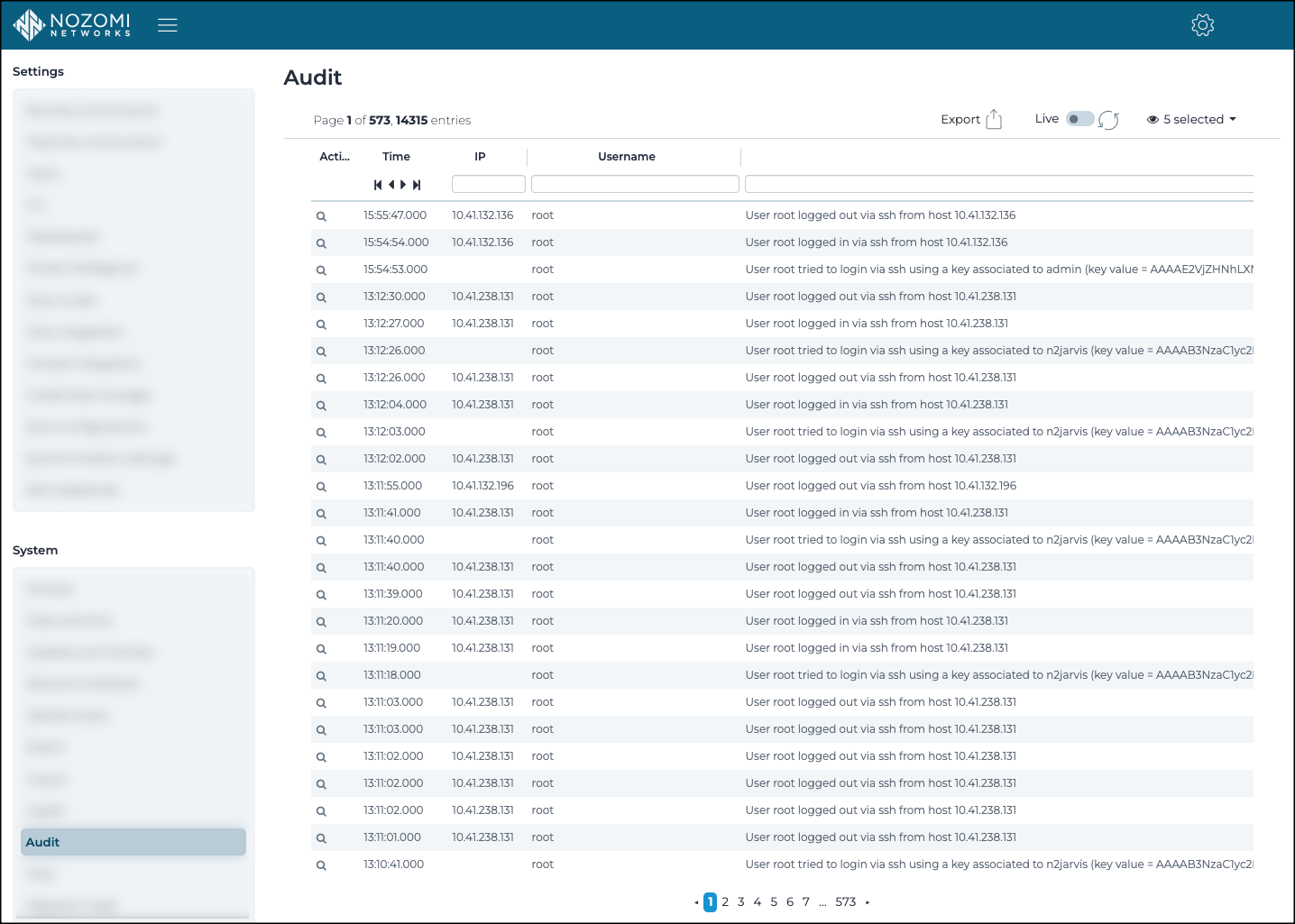 Audit page