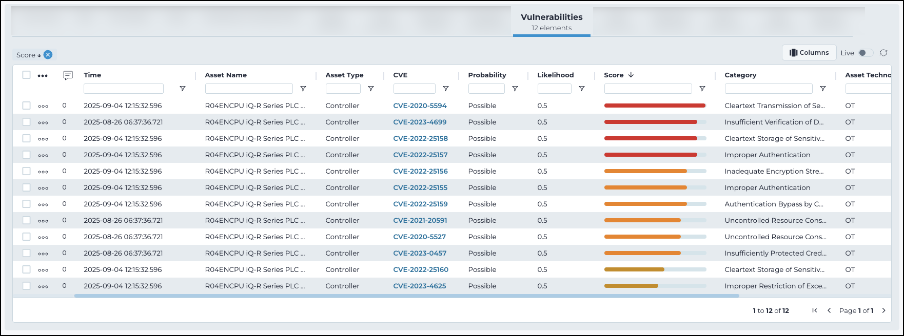 Vulnerabilities tab on the Assets page showing results from Smart Polling enrichment