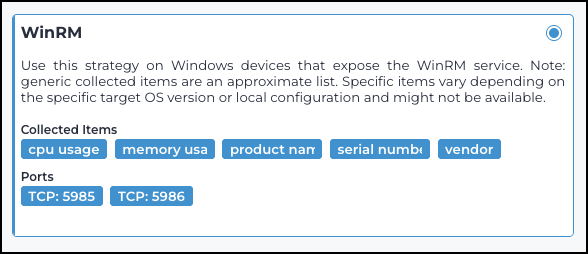 WinRM strategy selection