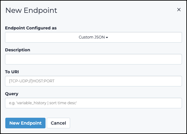 Custom JSON dialog