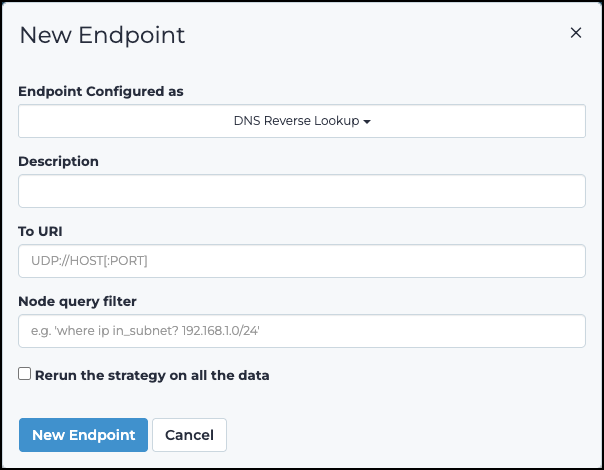 DNS Reserve Lookup dialog