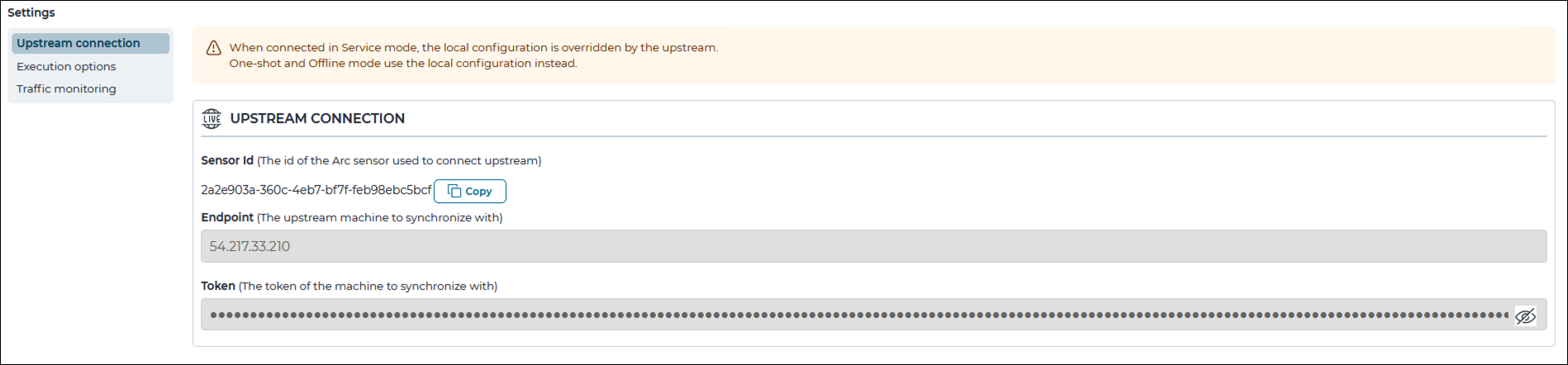 Upstream connection