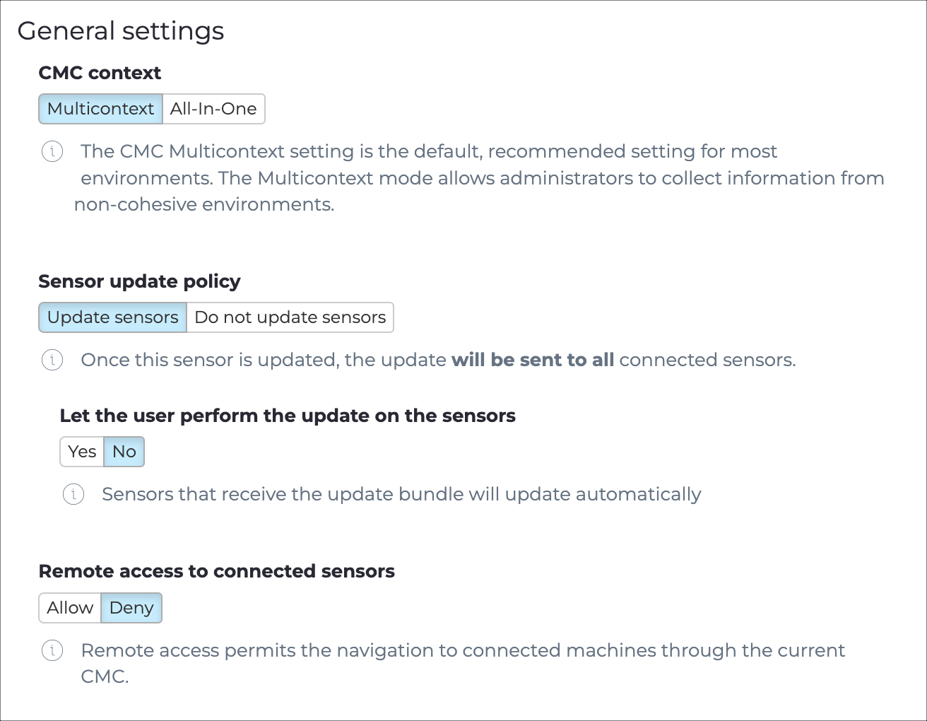 General settings