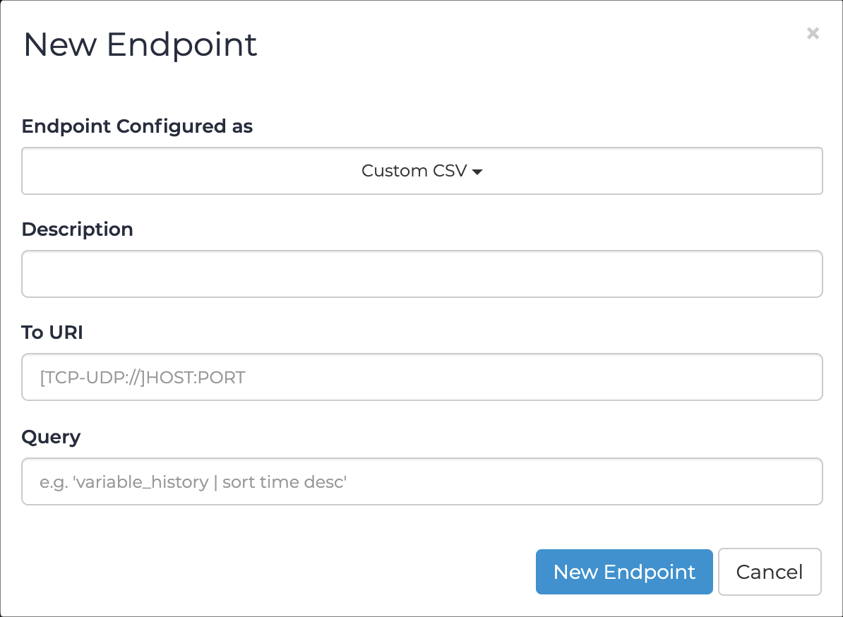 Custom CSV dialog