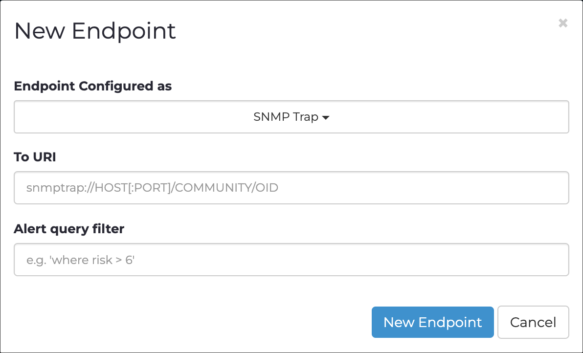 SNMP trap dialog