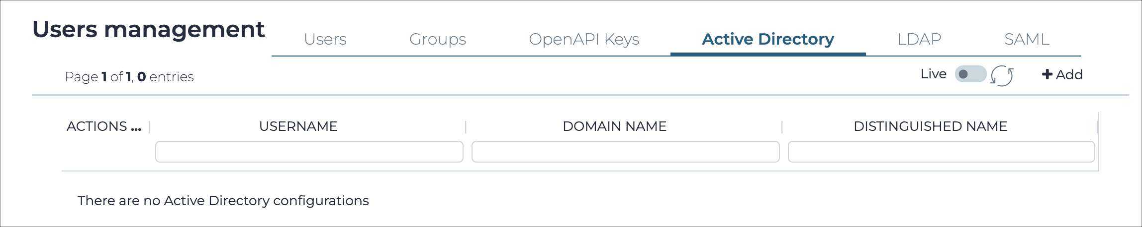 Active Directory page