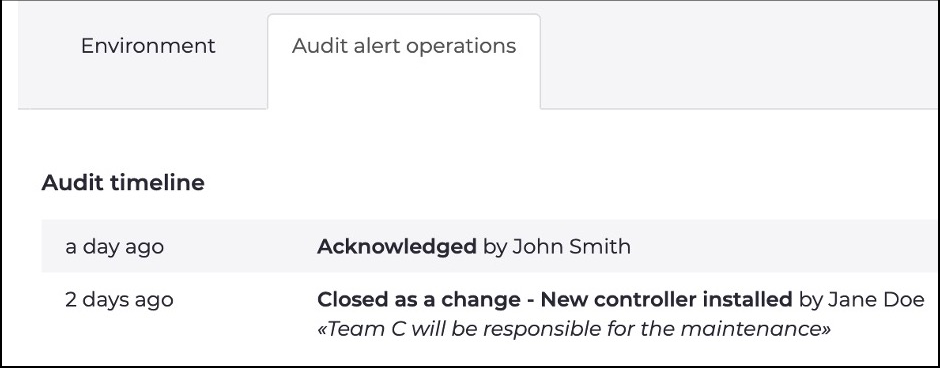 Audit alert operations