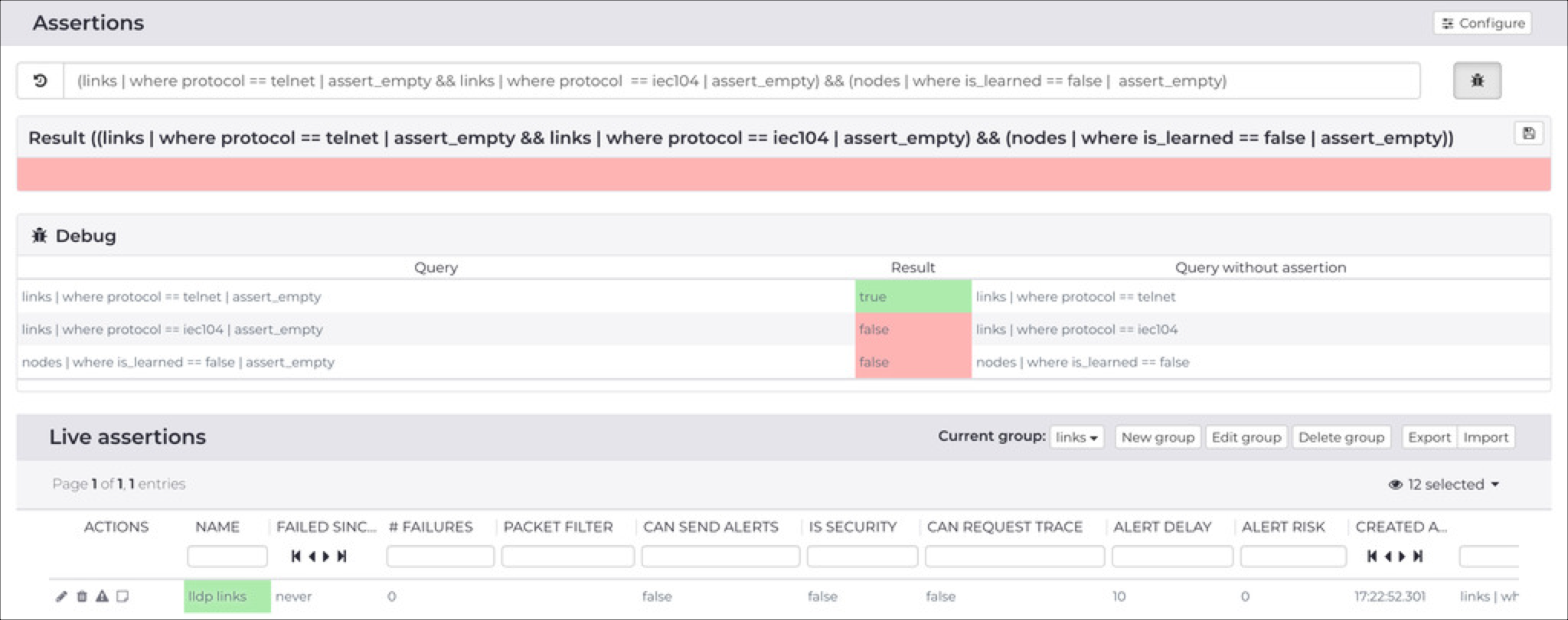 Complex assertion being debugged