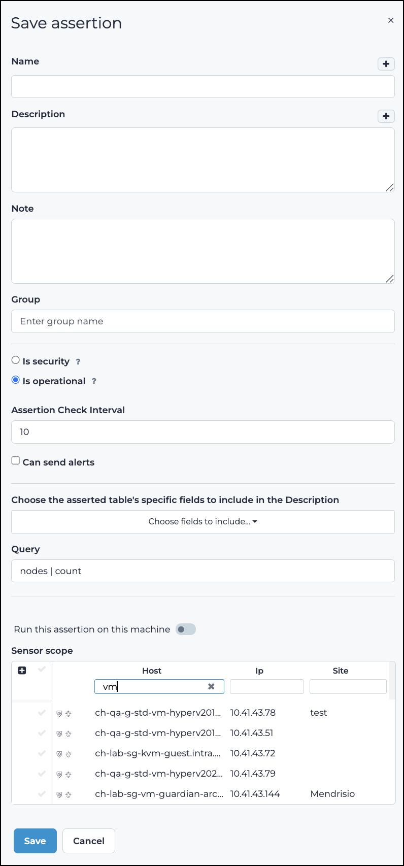 Save assertion dialog in CMC