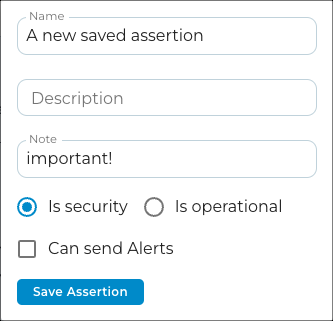 Save Assertion dialog