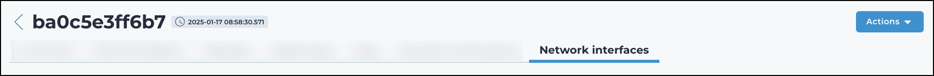Screenshot of the Vantage interface showing the Network interfaces tab
