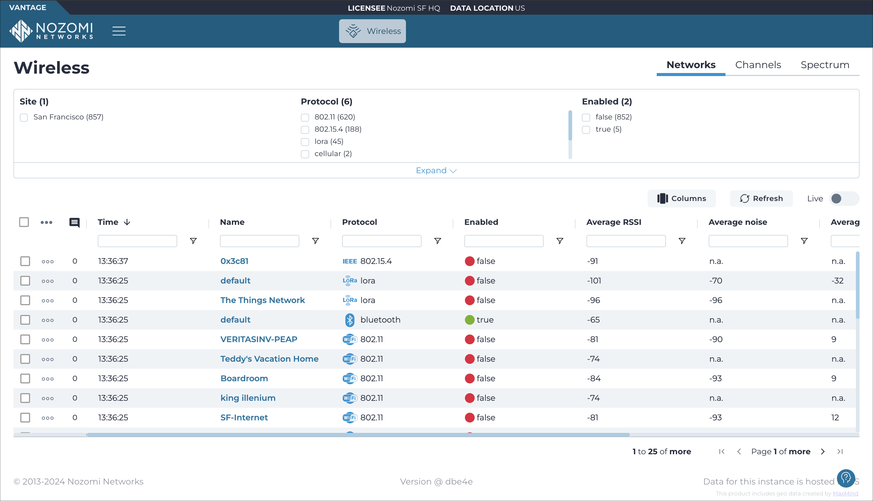 Wireless page (after a Guardian Air sensor has been added)