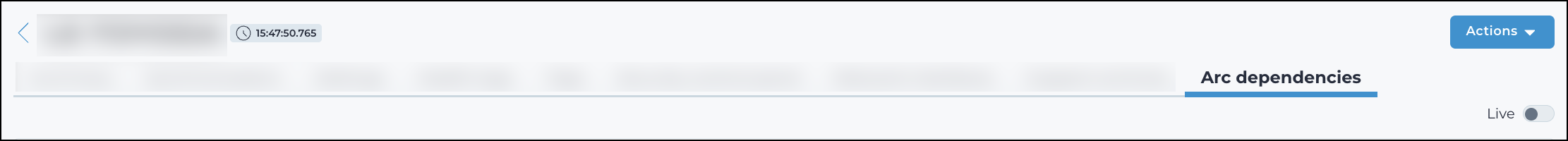Arc dependencies tab