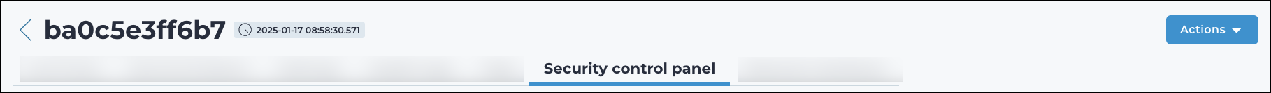 Security control panel tab
