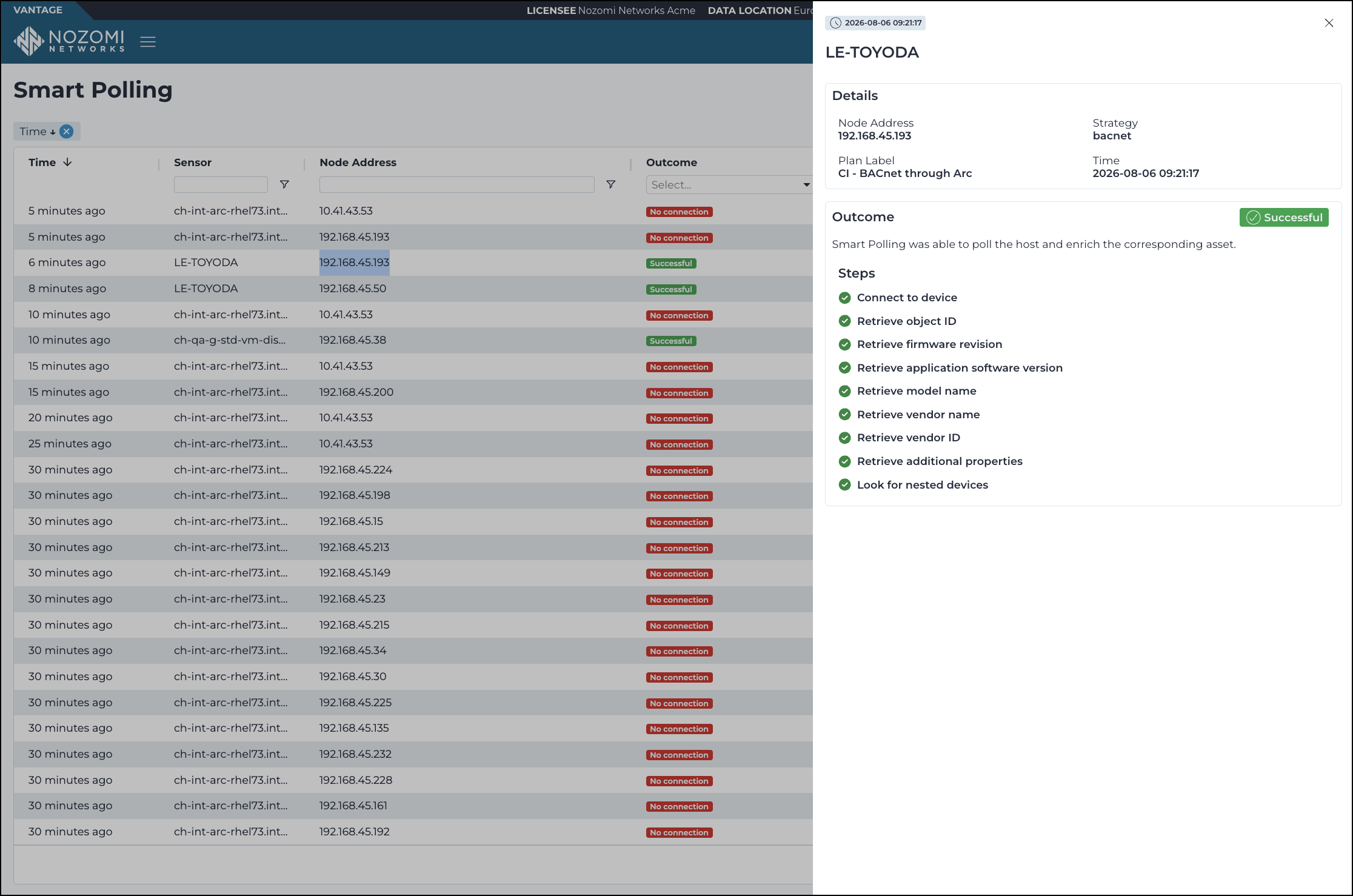 Activity Log sidebar showing additional information